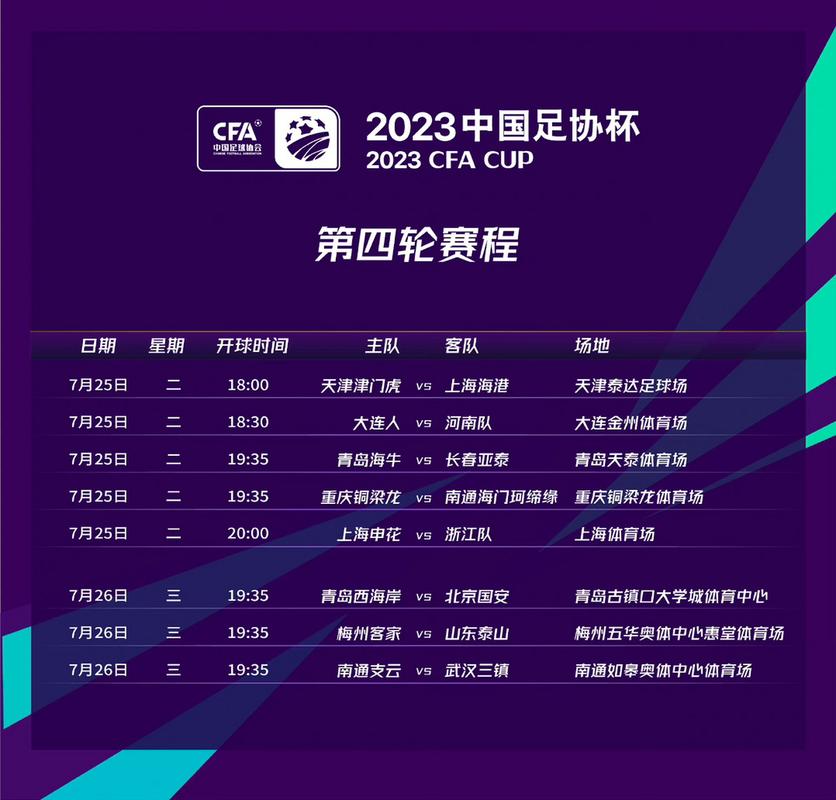 中国足球全部赛程